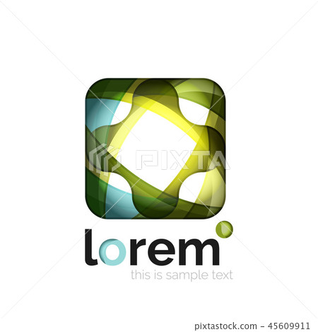 Geometric abstract business icon template, smooth shape Geometric abstract business icon template, smooth shape 45609911