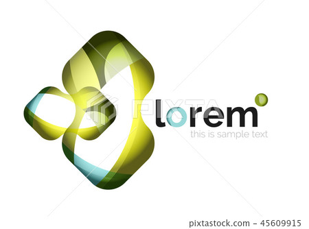Geometric abstract business icon template, smooth shape Geometric abstract business icon template, smooth shape 45609915