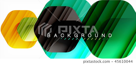 Glossy color hexagons modern composition background, shiny glass design Glossy color hexagons modern composition background, shiny glass design 45610044