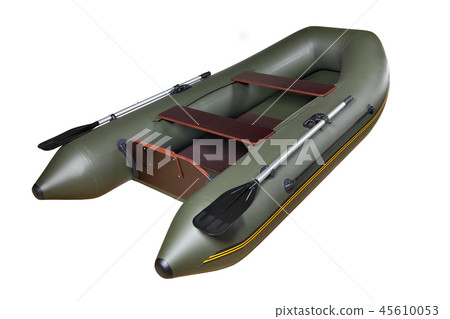 Rubber boat made of PVC, green, double, with oars 45610053
