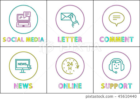 Online services engines set vector illustration Online services engines set vector illustration 45610440