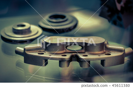 Object printed on metal 3d printer close-up. 45611380