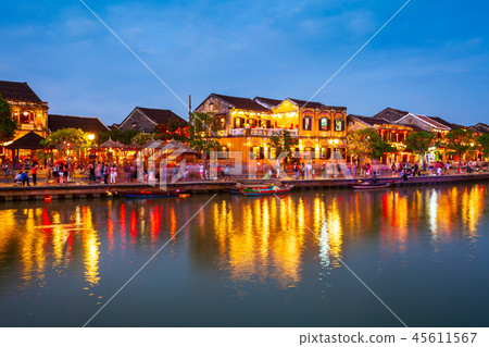 Hoi An ancient town riverfront Hoi An ancient town riverfront 45611567