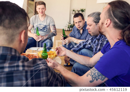 Friends resting at home Friends resting at home 45612119