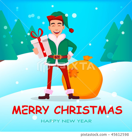 Handsome Santa Claus helper elf. 45612598