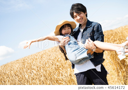Wheat field and family Wheat field and family 45614172