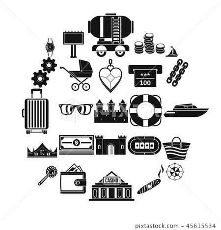 Weal icons set, simple style Weal icons set, simple style 45615534