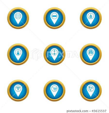 Target designator icons set, flat style Target designator icons set, flat style 45615537