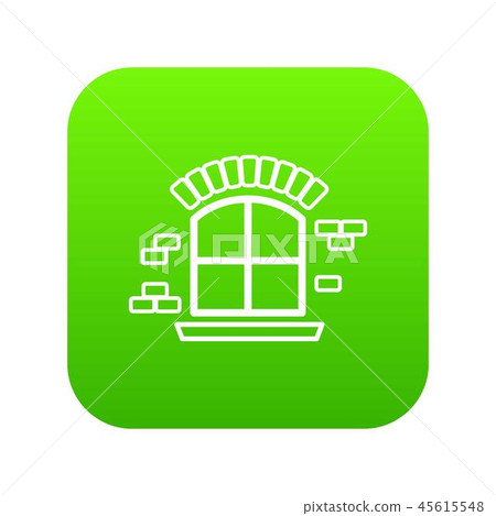 Small window frame icon green vector Small window frame icon green vector 45615548