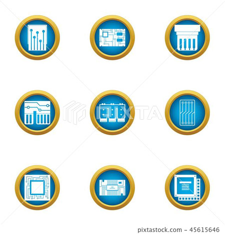 Soldering scheme icons set, flat style 45615646