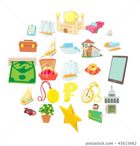 Major investment icons set, cartoon style 45615662