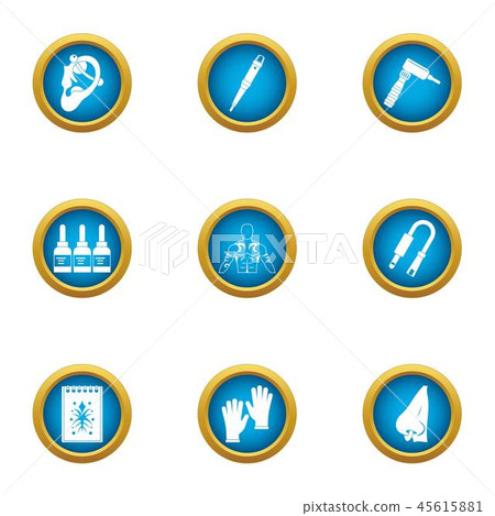 Hole body icons set, flat style 45615881