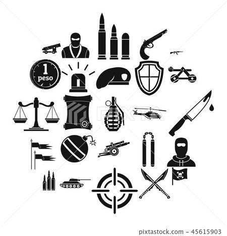 Armature icons set, simple style 45615903