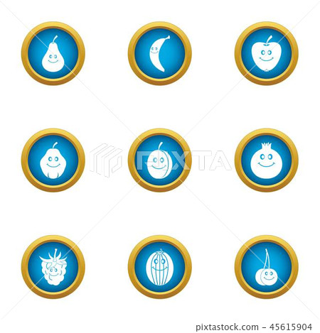 Cherry icons set, flat style 45615904