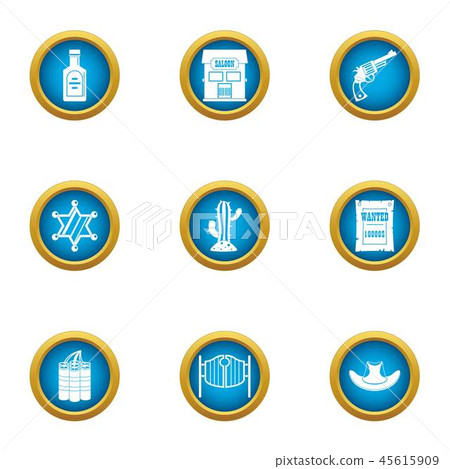 Bailiff icons set, flat style Bailiff icons set, flat style 45615909
