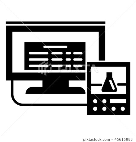 Lab digital monitor icon, simple style Lab digital monitor icon, simple style 45615993