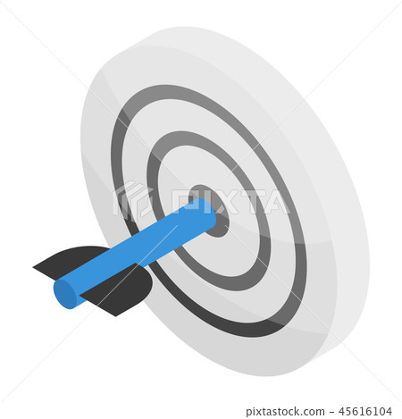 Grey target icon, isometric style 45616104