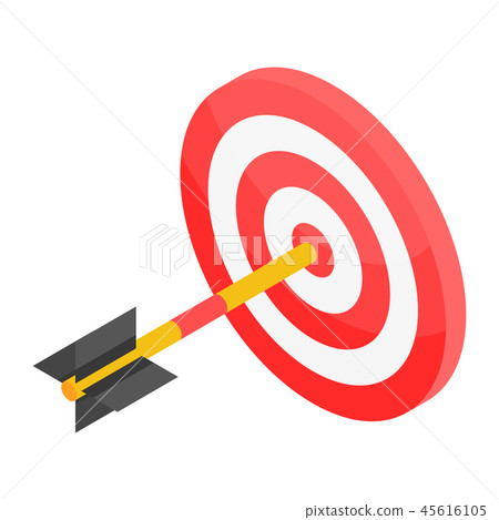 Bulleye shot icon, isometric style 45616105