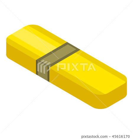 Yellow usb flash icon, isometric style 45616170