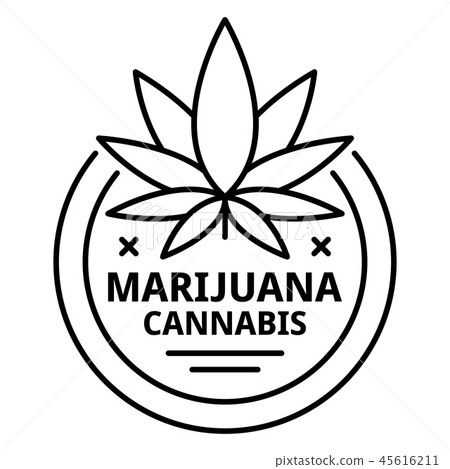 Marijuana symbol logo, outline style 45616211