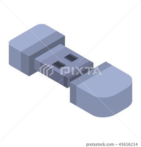 Micro usb flash icon, isometric style 45616214