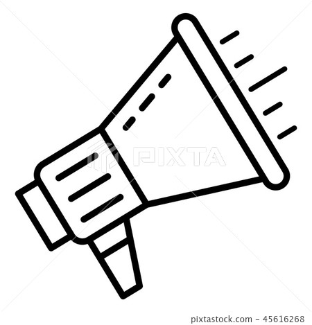 Talking megaphone icon, outline style 45616268