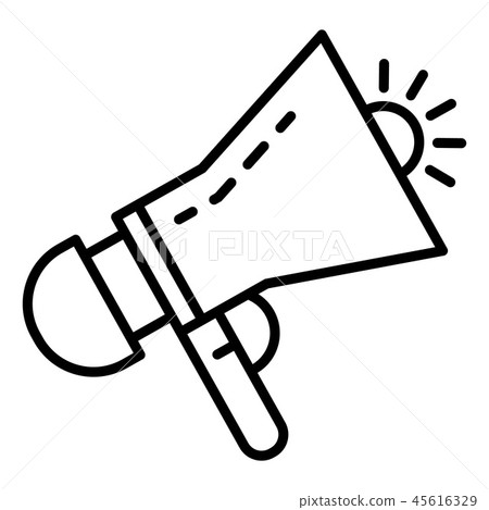 Siren megaphone icon, outline style Siren megaphone icon, outline style 45616329