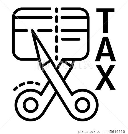 Tax cut credit card icon, outline style Tax cut credit card icon, outline style 45616330