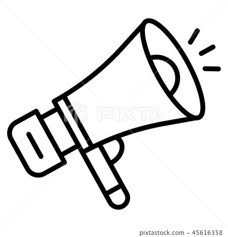 Media megaphone icon, outline style Media megaphone icon, outline style 45616358