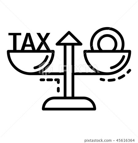 Tax money balance icon, outline style 45616364