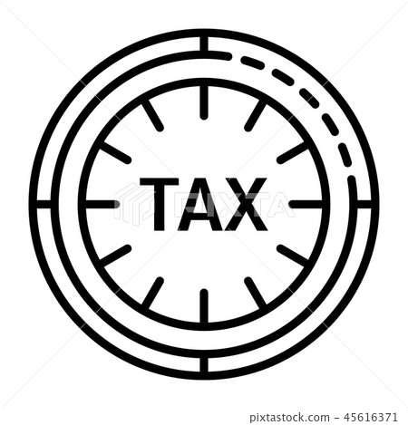 Tax clock icon, outline style 45616371