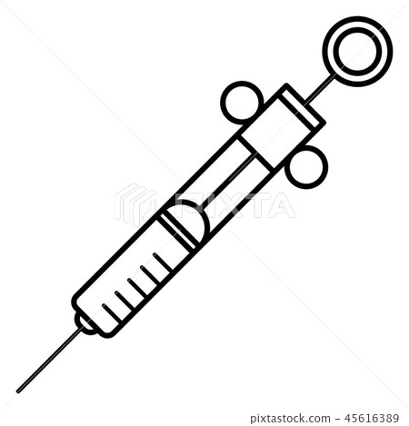 Insuline syringe icon, outline style Insuline syringe icon, outline style 45616389