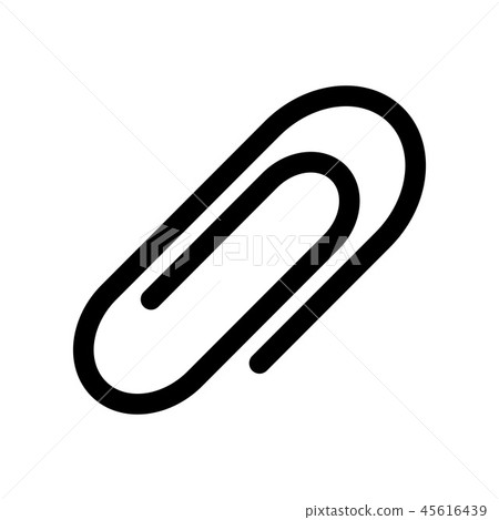 Metal paper clip icon, outline style Metal paper clip icon, outline style 45616439