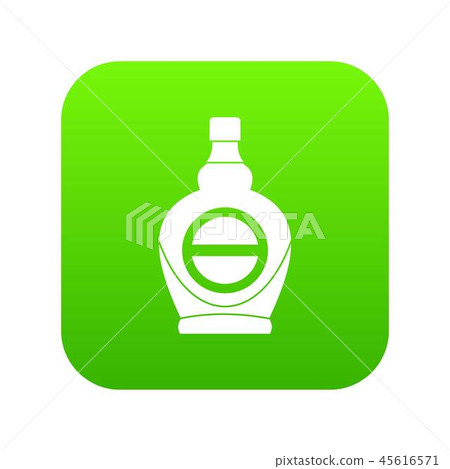 Maple syrup in glass bottle icon digital green 45616571