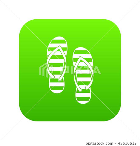 Flip flop icon digital green 45616612