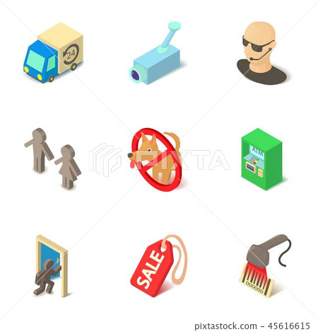 Barcode icons set, isometric style Barcode icons set, isometric style 45616615