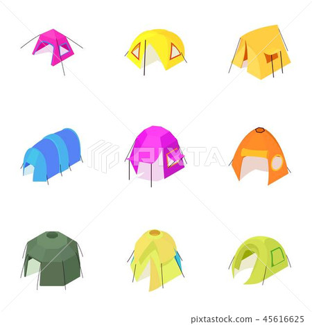 Stall icons set, isometric style Stall icons set, isometric style 45616625