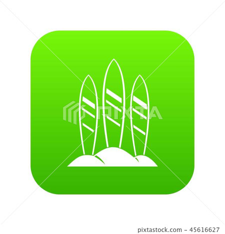 Serfing board icon digital green Serfing board icon digital green 45616627