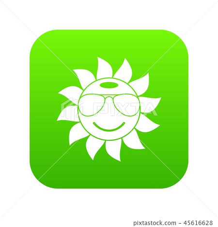 Sun icon digital green Sun icon digital green 45616628