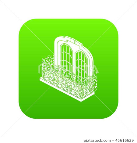 Castle balcony icon green vector Castle balcony icon green vector 45616629