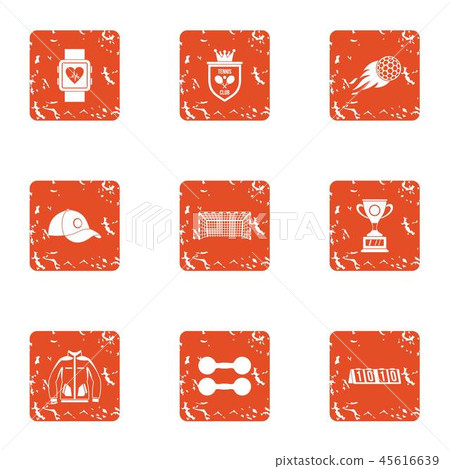Space sport icons set, grunge style Space sport icons set, grunge style 45616639