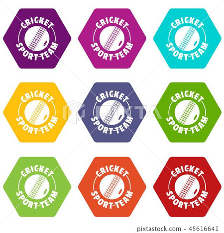 Cricket sport icons set 9 vector 45616641
