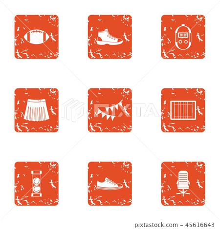 Correct life icons set, grunge style 45616643
