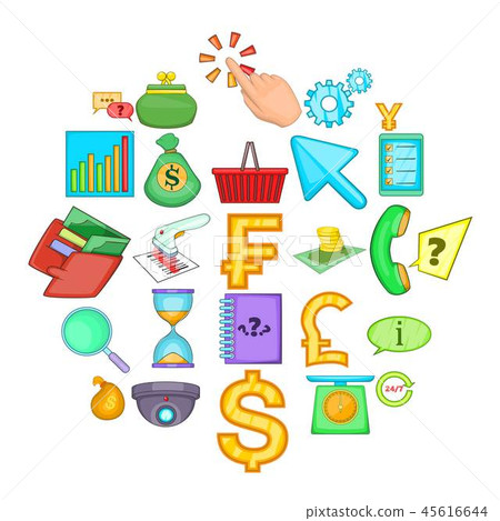 Coin icons set, cartoon style Coin icons set, cartoon style 45616644