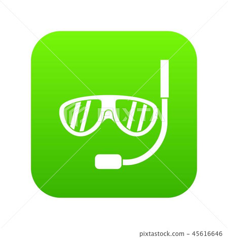 Swimming mask icon digital green Swimming mask icon digital green 45616646