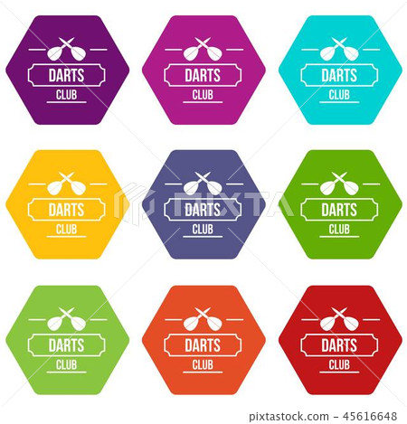 Darts icons set 9 vector Darts icons set 9 vector 45616648