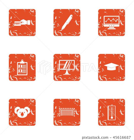 Team spirit icons set, grunge style 45616687