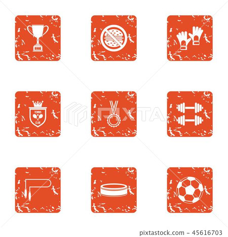 Sentence icons set, grunge style 45616703