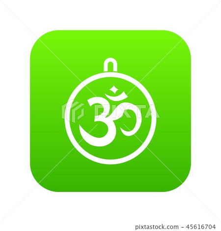 Indian coin icon digital green 45616704
