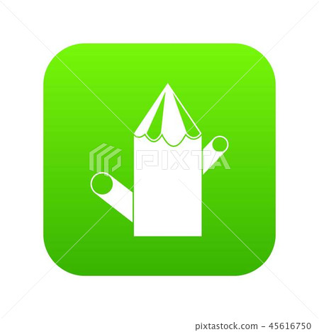 Wooden stump icon digital green 45616750